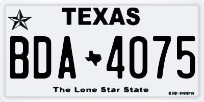 TX license plate BDA4075
