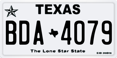 TX license plate BDA4079