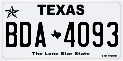 TX license plate BDA4093