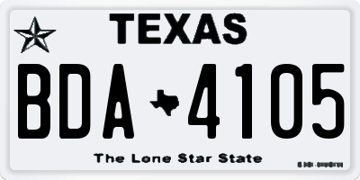 TX license plate BDA4105