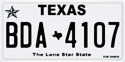 TX license plate BDA4107
