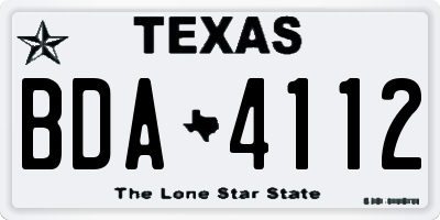 TX license plate BDA4112