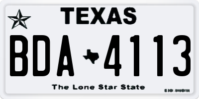 TX license plate BDA4113