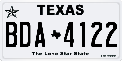 TX license plate BDA4122
