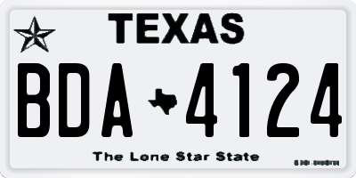 TX license plate BDA4124