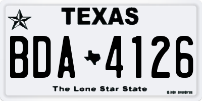 TX license plate BDA4126