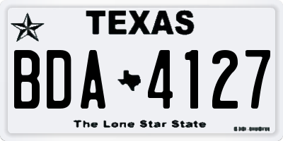 TX license plate BDA4127