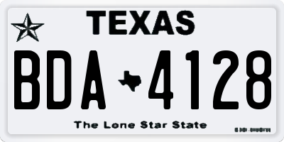 TX license plate BDA4128