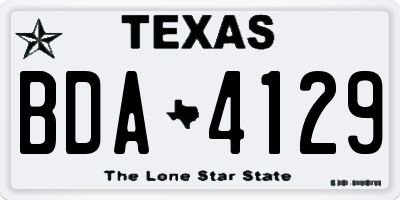 TX license plate BDA4129