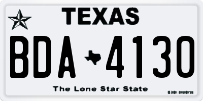 TX license plate BDA4130