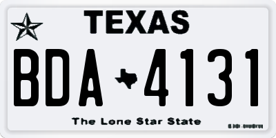 TX license plate BDA4131