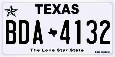 TX license plate BDA4132