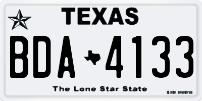TX license plate BDA4133