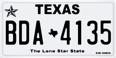 TX license plate BDA4135