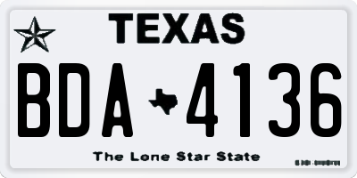 TX license plate BDA4136