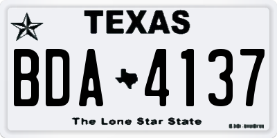 TX license plate BDA4137