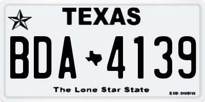 TX license plate BDA4139