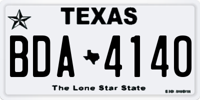 TX license plate BDA4140