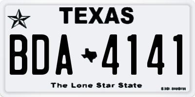 TX license plate BDA4141