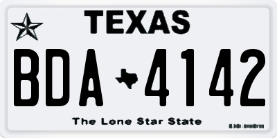 TX license plate BDA4142
