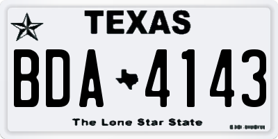 TX license plate BDA4143