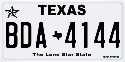 TX license plate BDA4144
