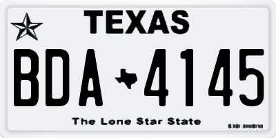 TX license plate BDA4145
