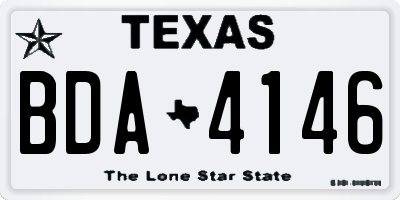TX license plate BDA4146