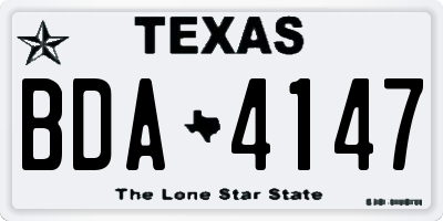 TX license plate BDA4147