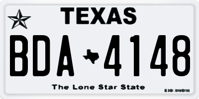TX license plate BDA4148
