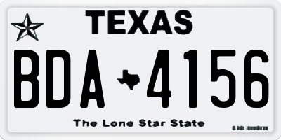 TX license plate BDA4156