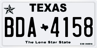 TX license plate BDA4158