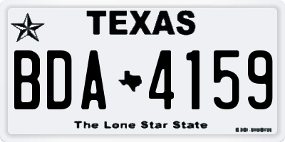 TX license plate BDA4159