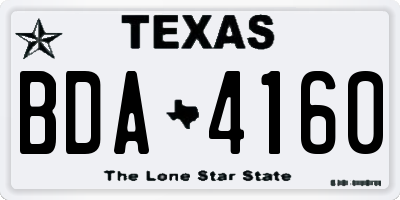 TX license plate BDA4160