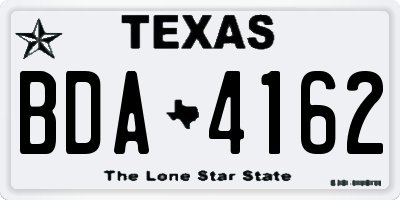 TX license plate BDA4162