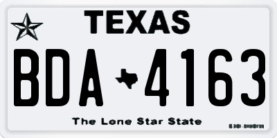 TX license plate BDA4163