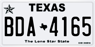 TX license plate BDA4165