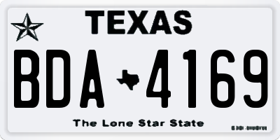 TX license plate BDA4169