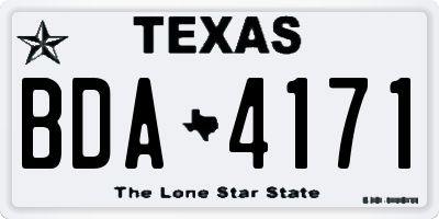 TX license plate BDA4171