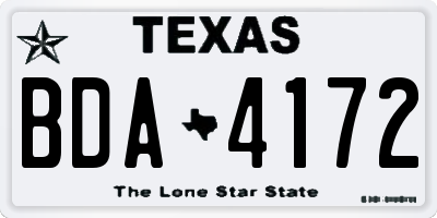 TX license plate BDA4172