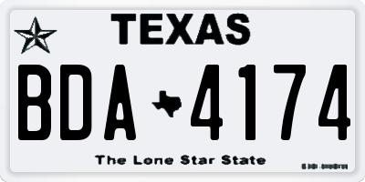 TX license plate BDA4174