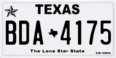 TX license plate BDA4175