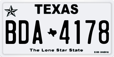 TX license plate BDA4178