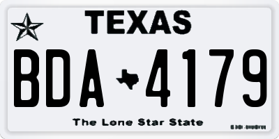 TX license plate BDA4179