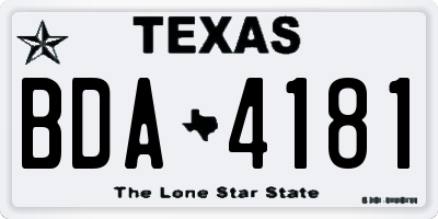 TX license plate BDA4181
