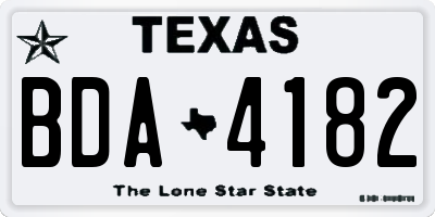TX license plate BDA4182