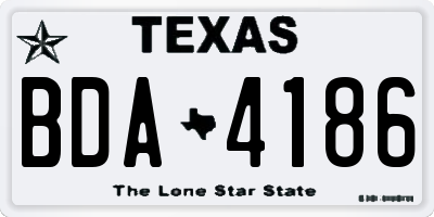 TX license plate BDA4186