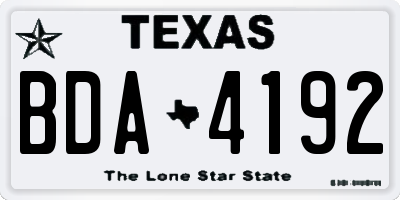 TX license plate BDA4192