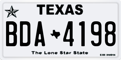 TX license plate BDA4198