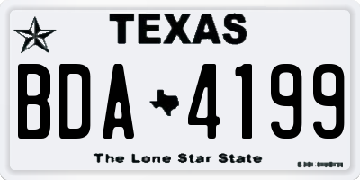 TX license plate BDA4199